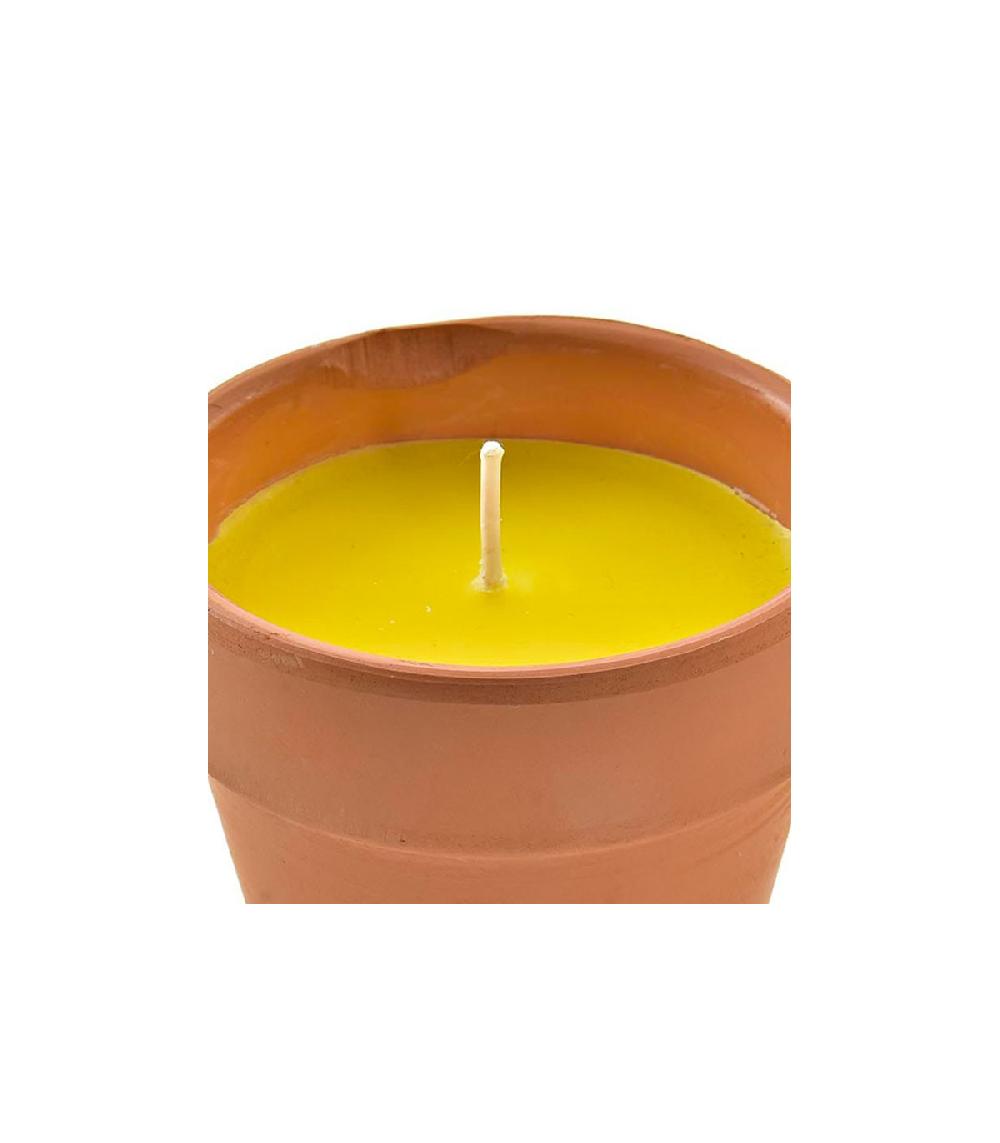 Wadiga Bougie Citronnelle Avec Pot En Terre Cuite - 8x8x8cm