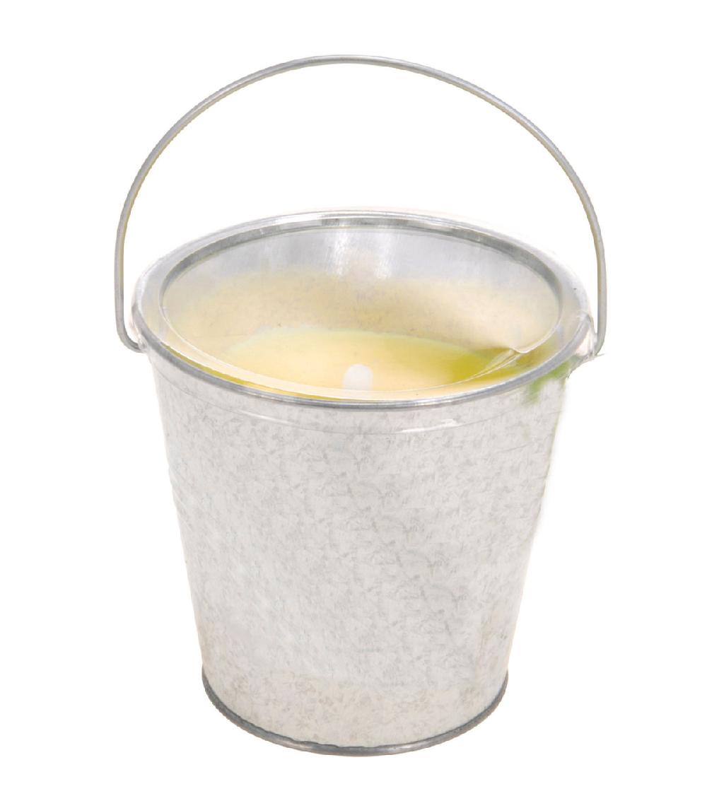 Wadiga Bougie Citronnelle Dans Seau Métal - 10x10x10cm