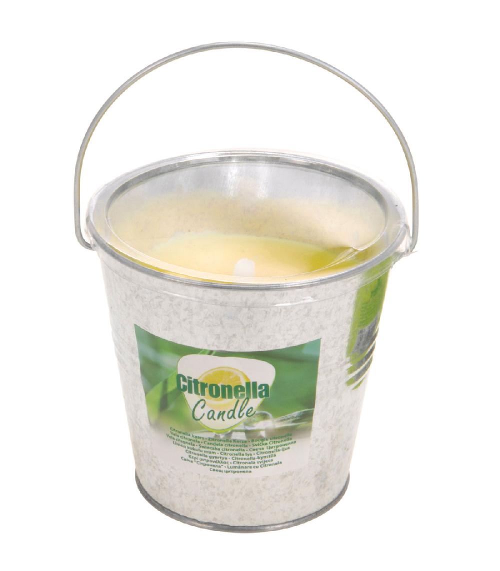 Wadiga Bougie Citronnelle Dans Seau Métal - 10x10x10cm