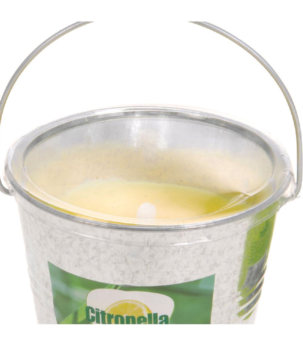 Wadiga Bougie Citronnelle Dans Seau Métal - 10x10x10cm