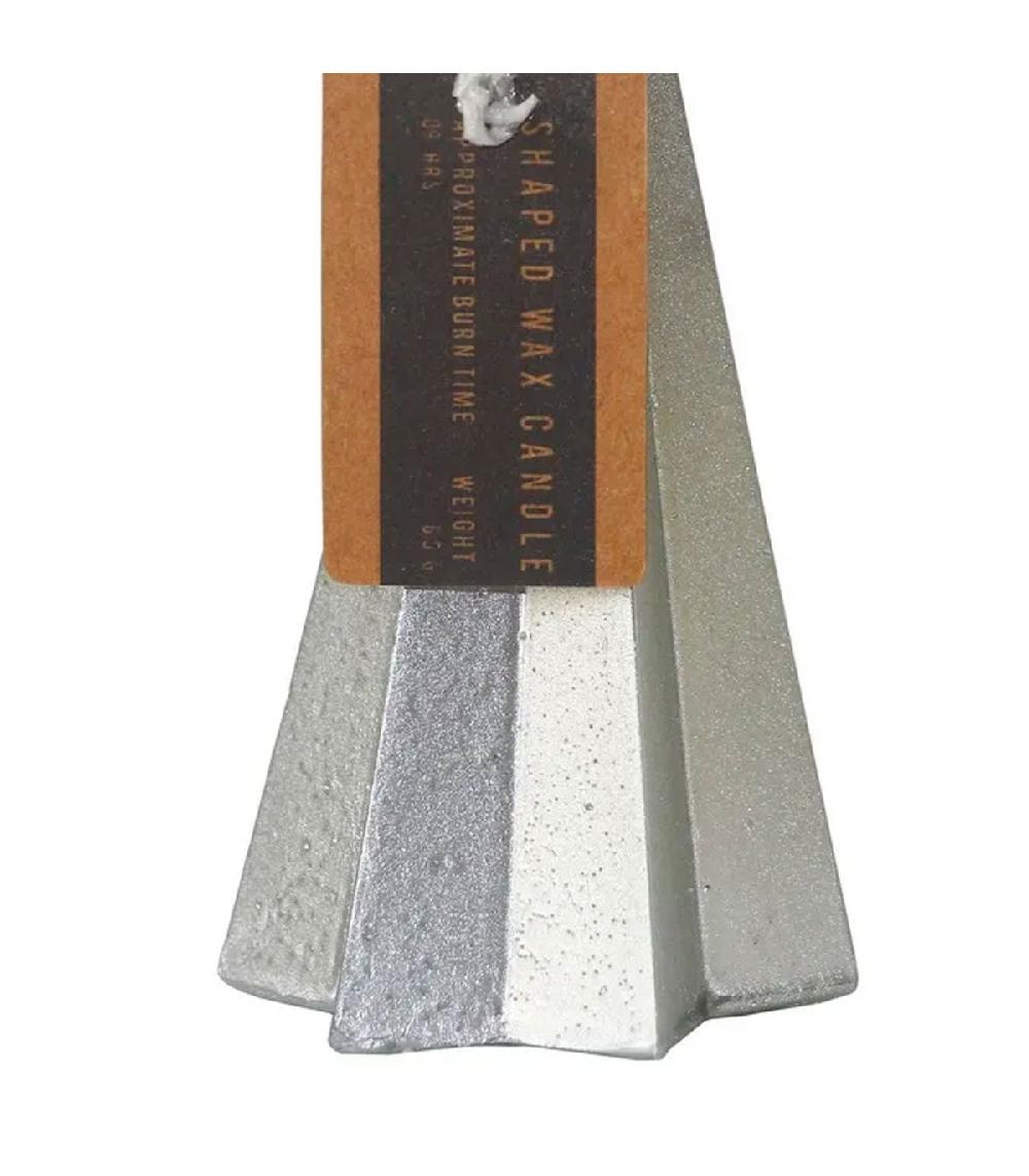 Wadiga Bougie De Noël Argentée Pyramide - 5.5x5.5x11cm