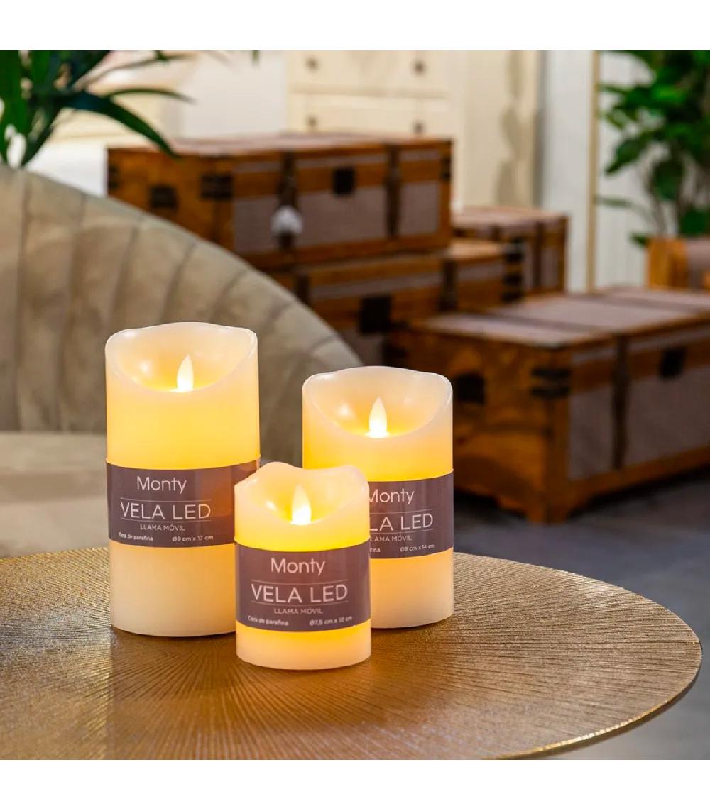 Wadiga Bougie LED Ivoire Avec Mouvement De Flamme 9x14cm