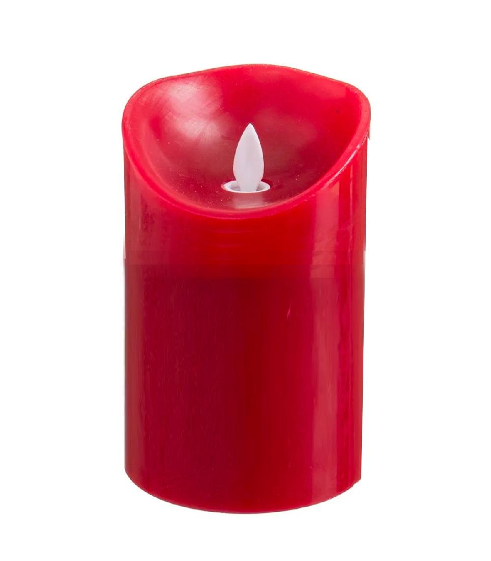Wadiga Bougie LED Rouge Avec Mouvement De Flamme 9x14cm