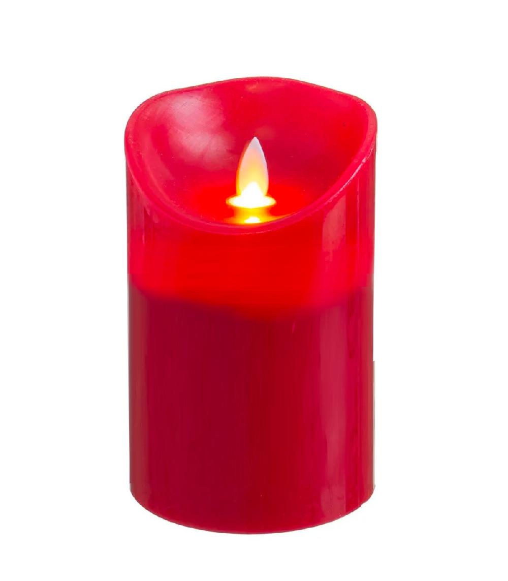 wadiga Bougie LED rouge avec mouvement de flamme 9x14cm