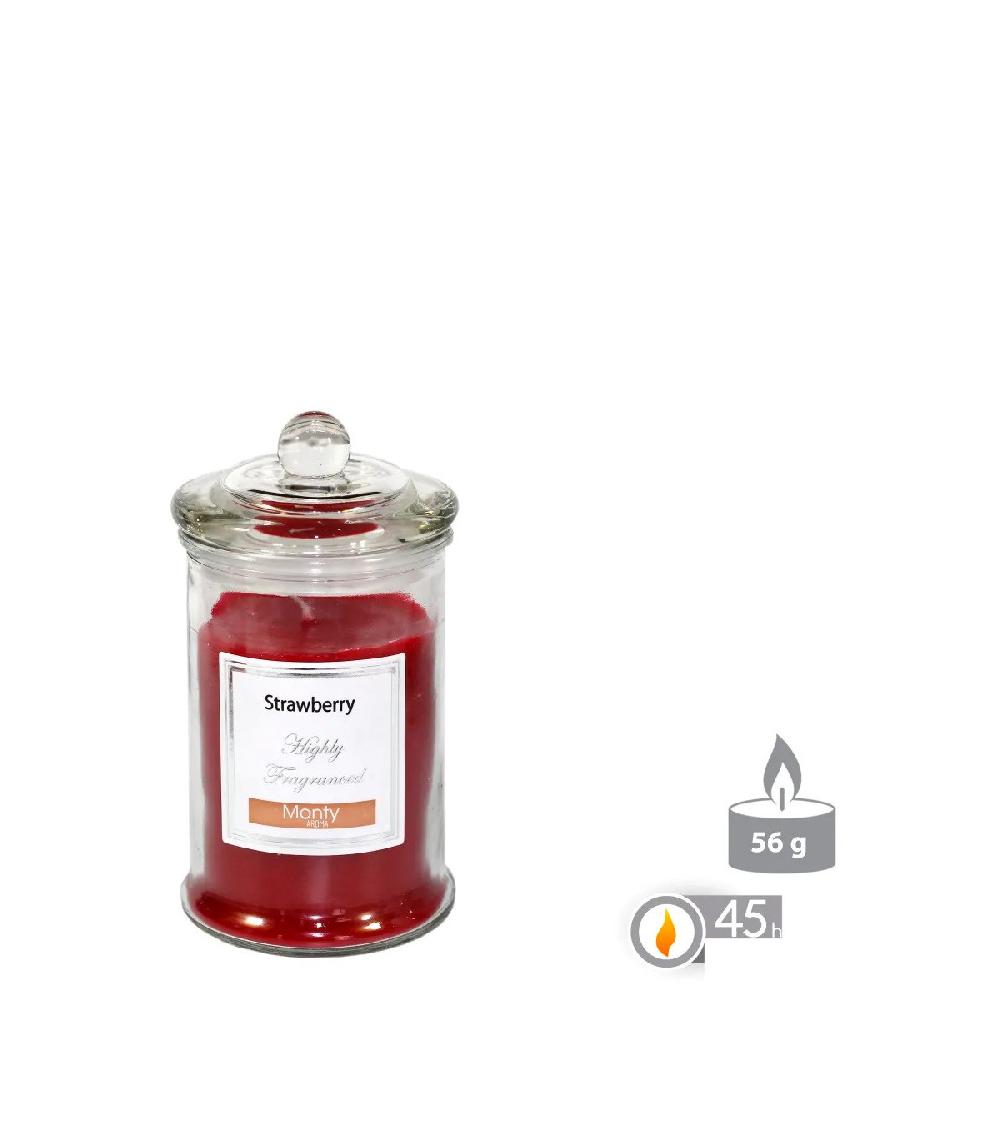 Wadiga Bougie Parfumée Dans Pot En Verre Fraise - 7.5x14cm