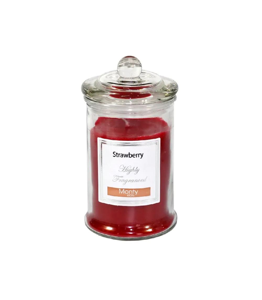 wadiga Bougie parfumée dans pot en verre Fraise - 7.5x14cm