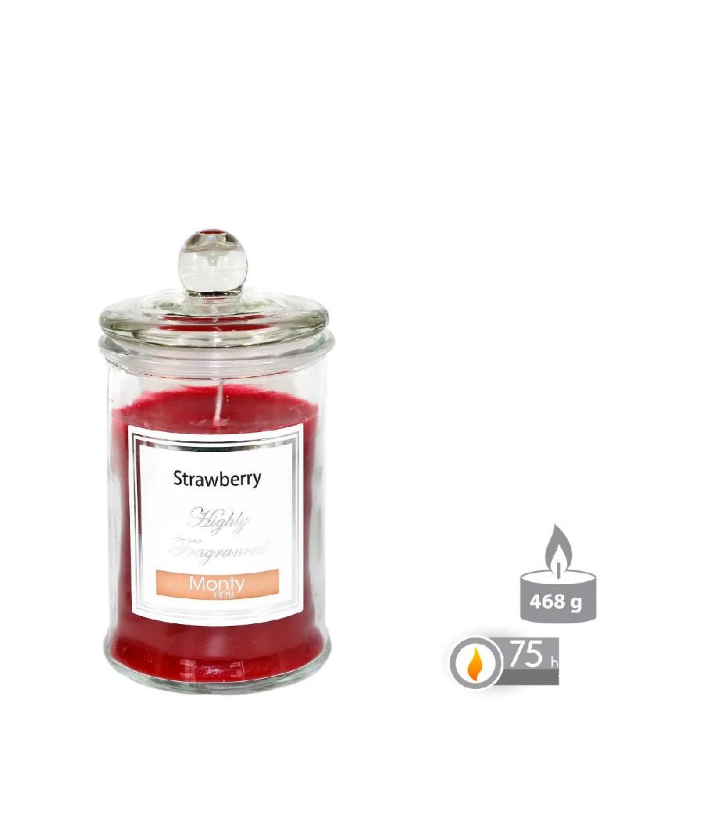 Wadiga Bougie Parfumée Dans Pot En Verre Fraise - 9.5x17cm