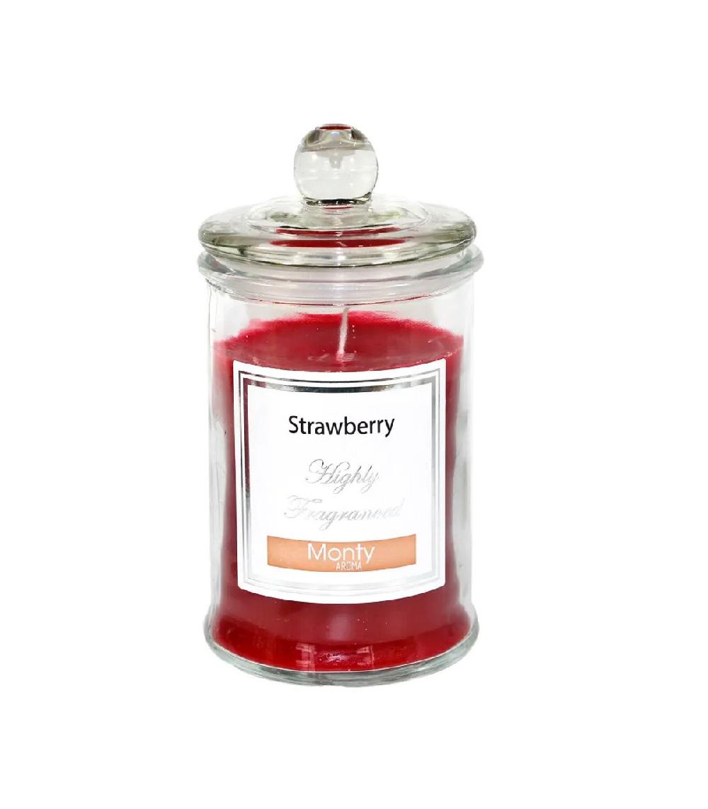 wadiga Bougie parfumée dans pot en verre Fraise - 9.5x17cm
