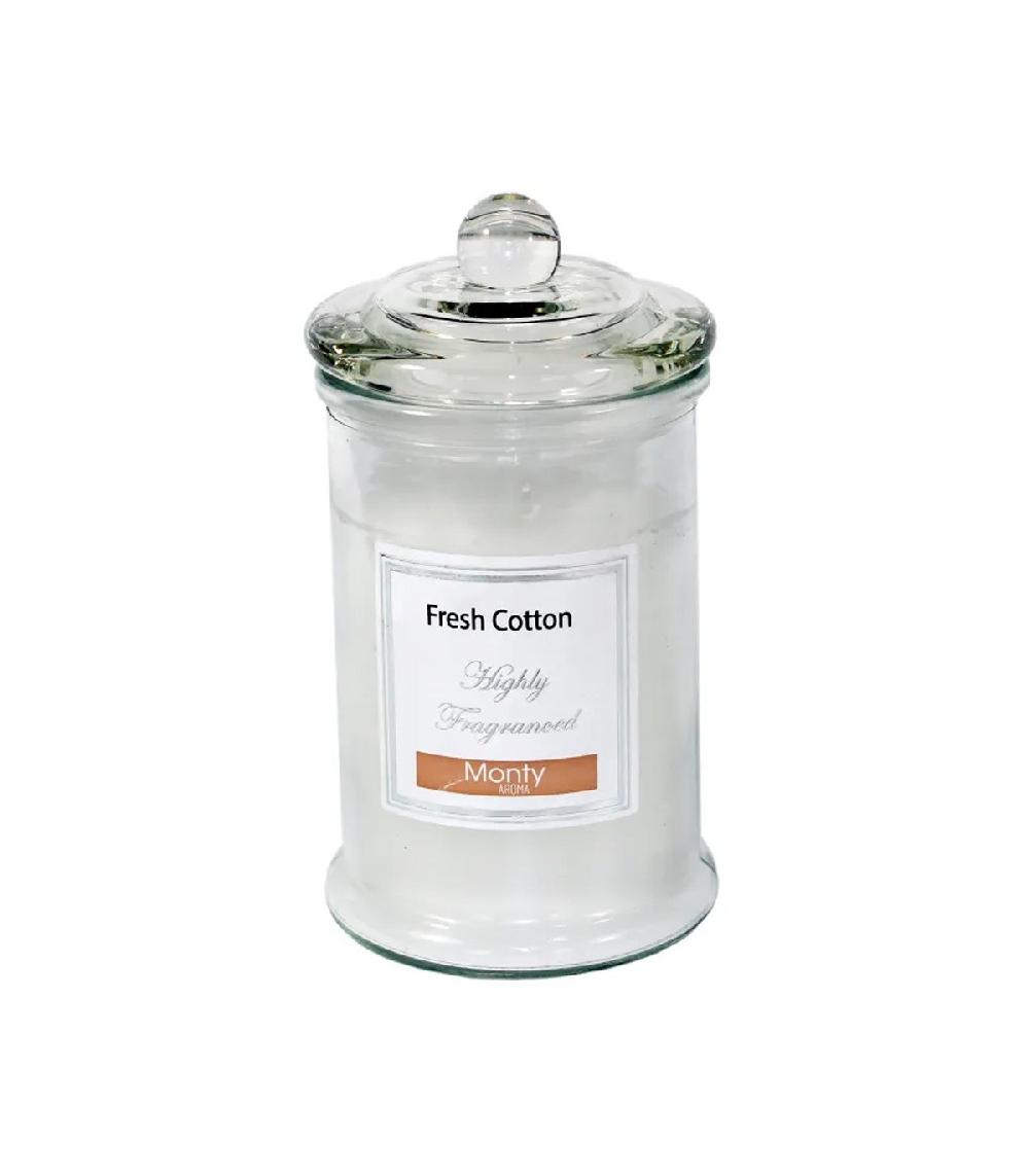 wadiga Bougie parfumée dans pot en verre Fresh Cotton - 7.5x14cm