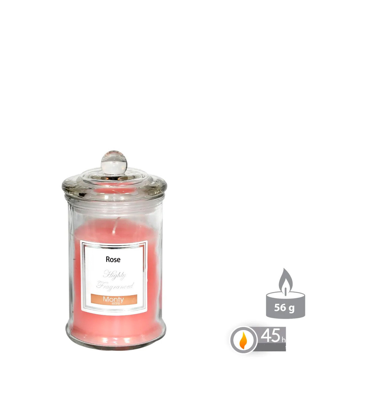 Wadiga Bougie Parfumée Dans Pot En Verre Rose - 7.5x14cm