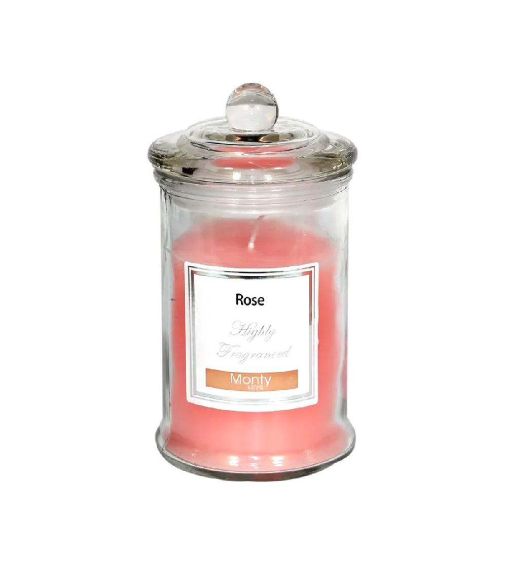 wadiga Bougie parfumée dans pot en verre Rose - 7.5x14cm