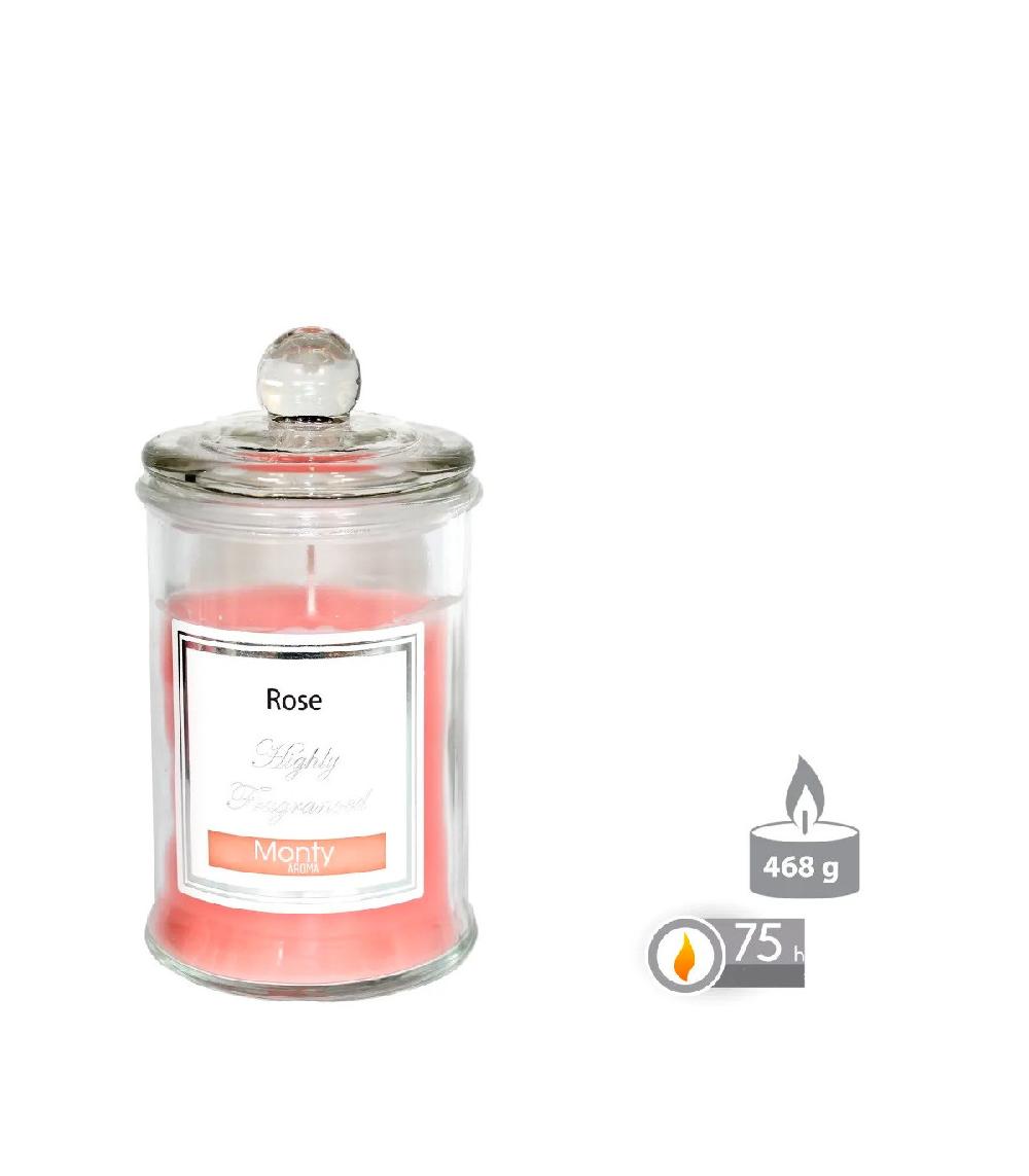 Wadiga Bougie Parfumée Dans Pot En Verre Rose - 9.5x17cm
