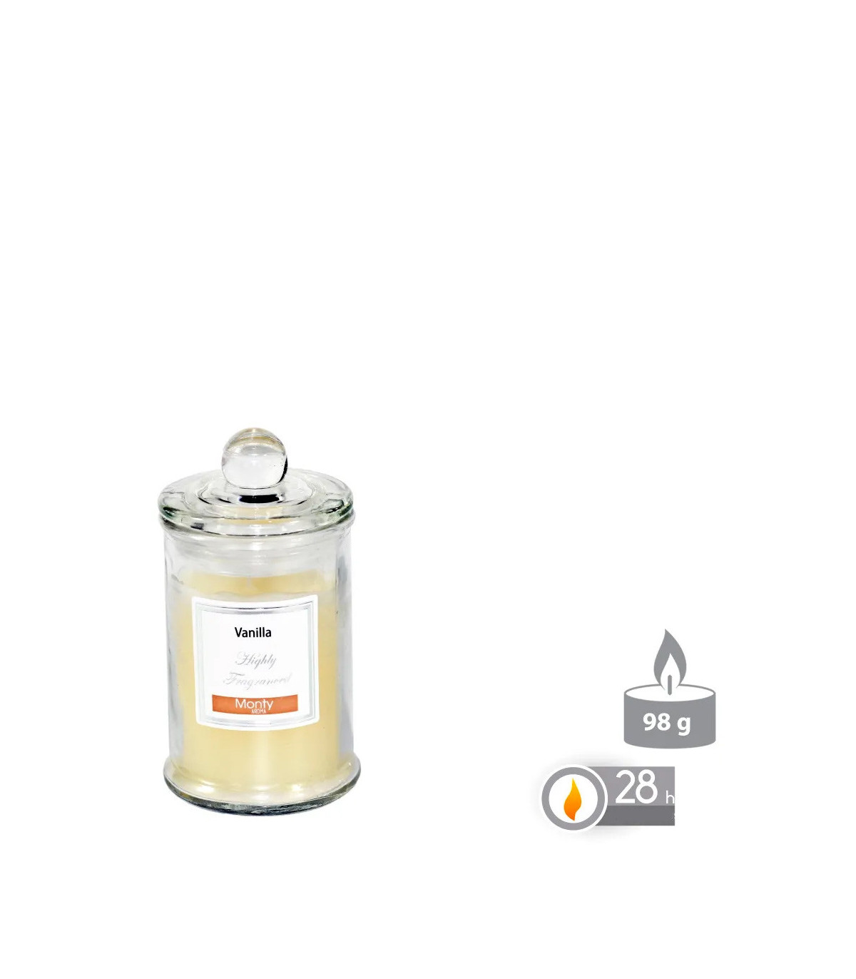 Wadiga Bougie Parfumée Dans Pot En Verre Vanille - 6x11cm