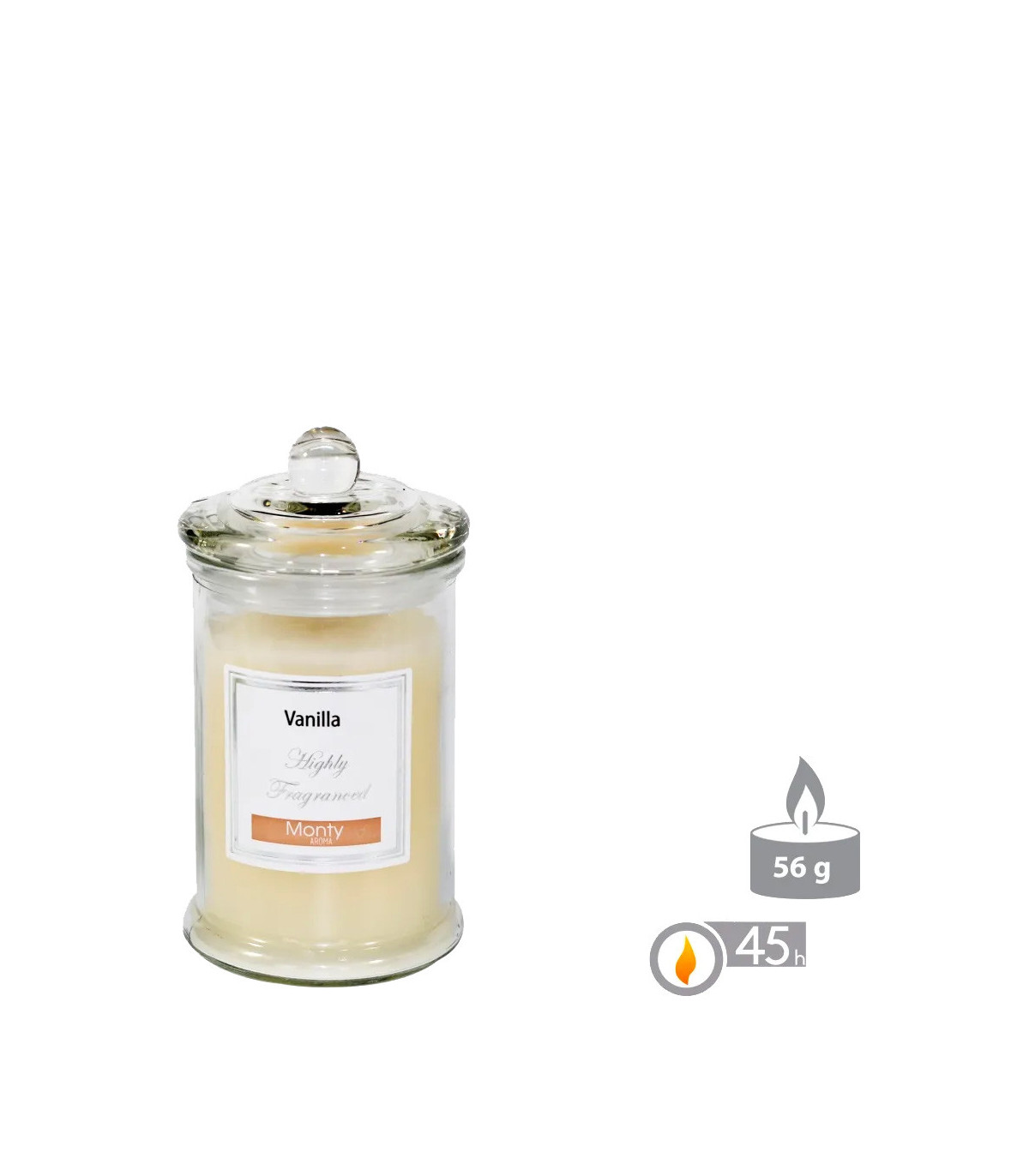 Wadiga Bougie Parfumée Dans Pot En Verre Vanille - 7.5x14cm