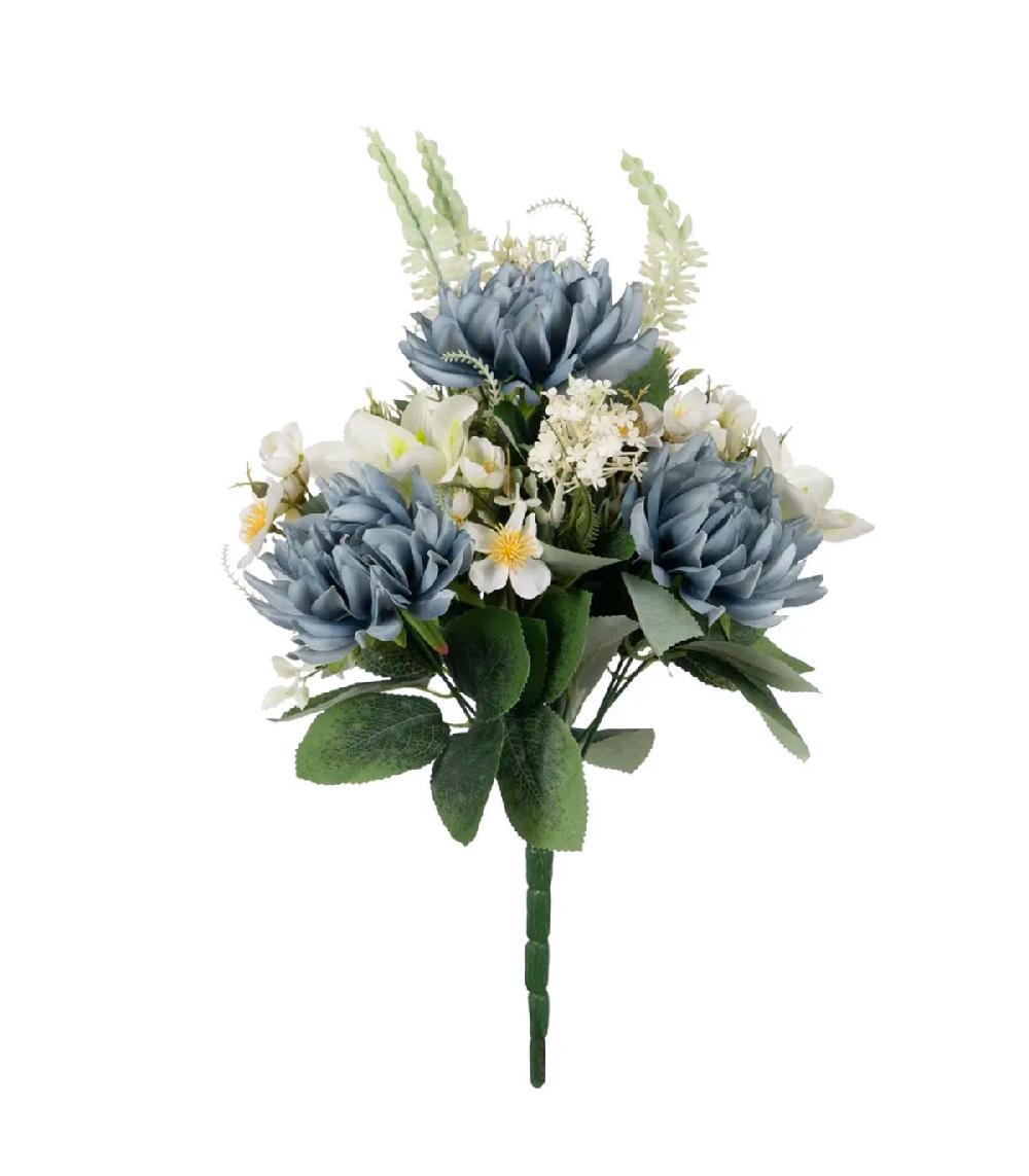 wadiga Bouquet de fleurs bleues et blanches en tissu