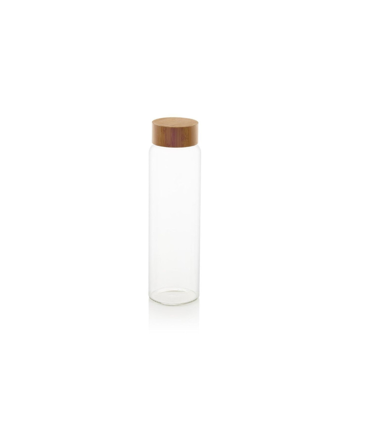 Wadiga Bouteille D'Eau En Verre Réutilisable Bouchon Bambou - 1L