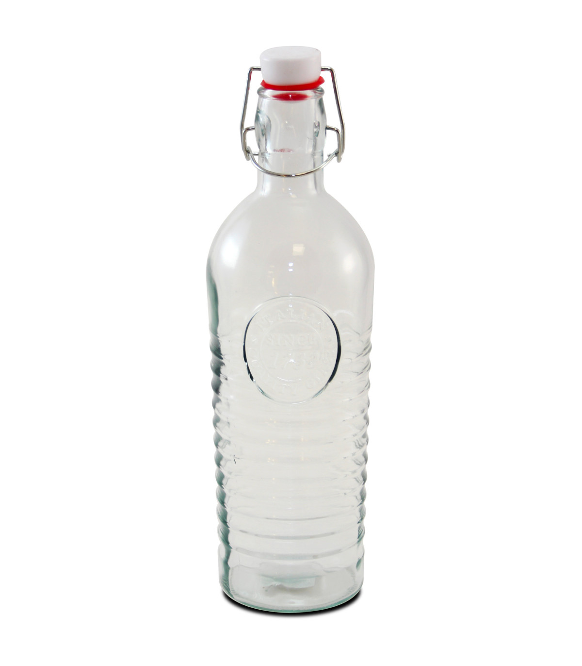 wadiga Bouteille d'eau en verre réutilisable bouchon clip 1L