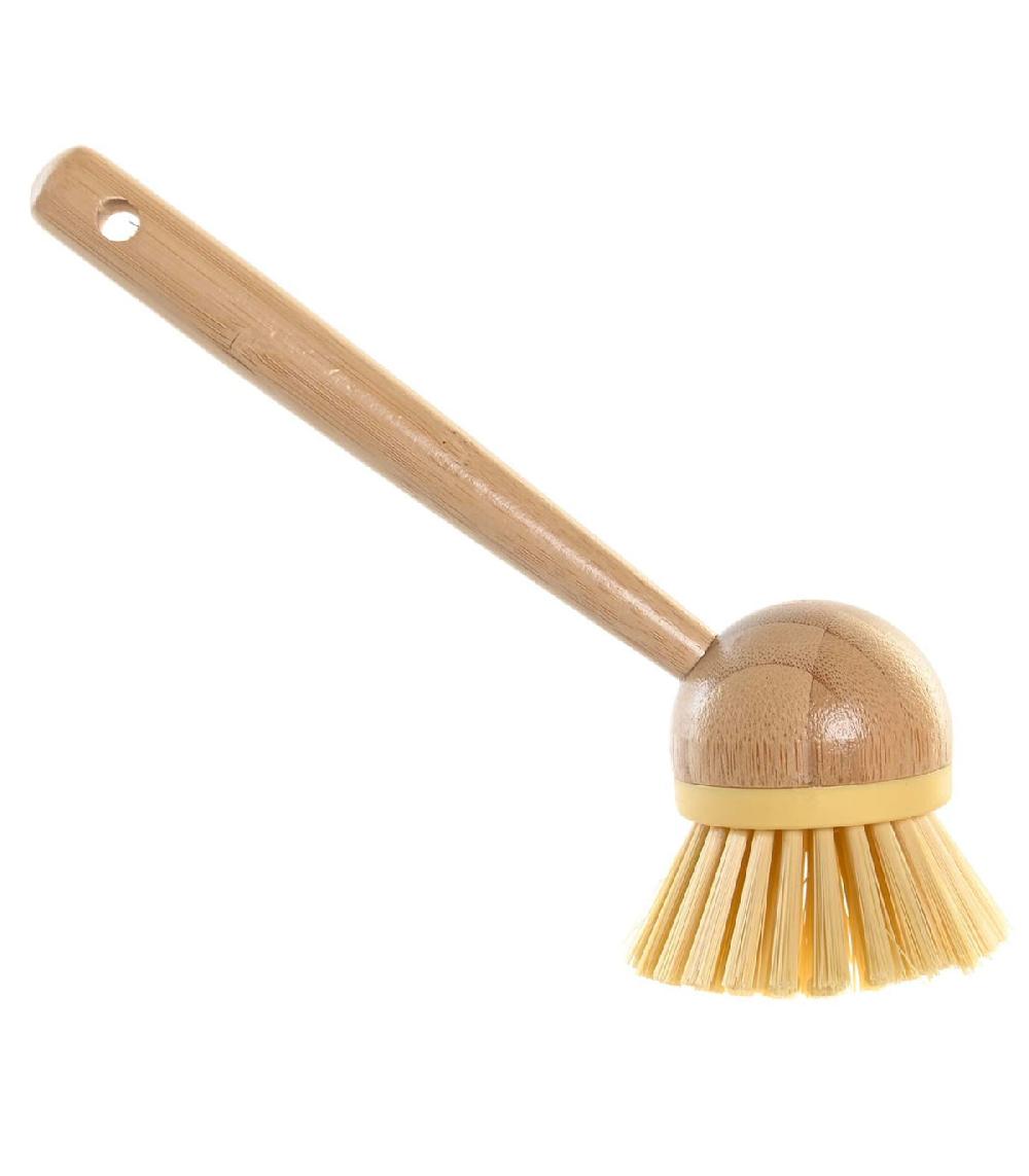 wadiga Brosse vaisselle bambou et plastique 7.5x7.5x22cm