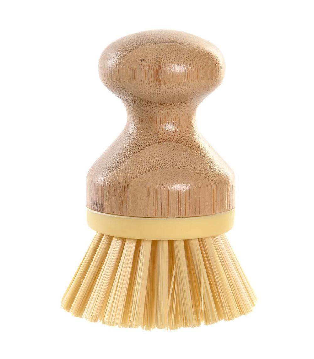 wadiga Brosse vaisselle bambou et plastique 9.5x9.5x7cm