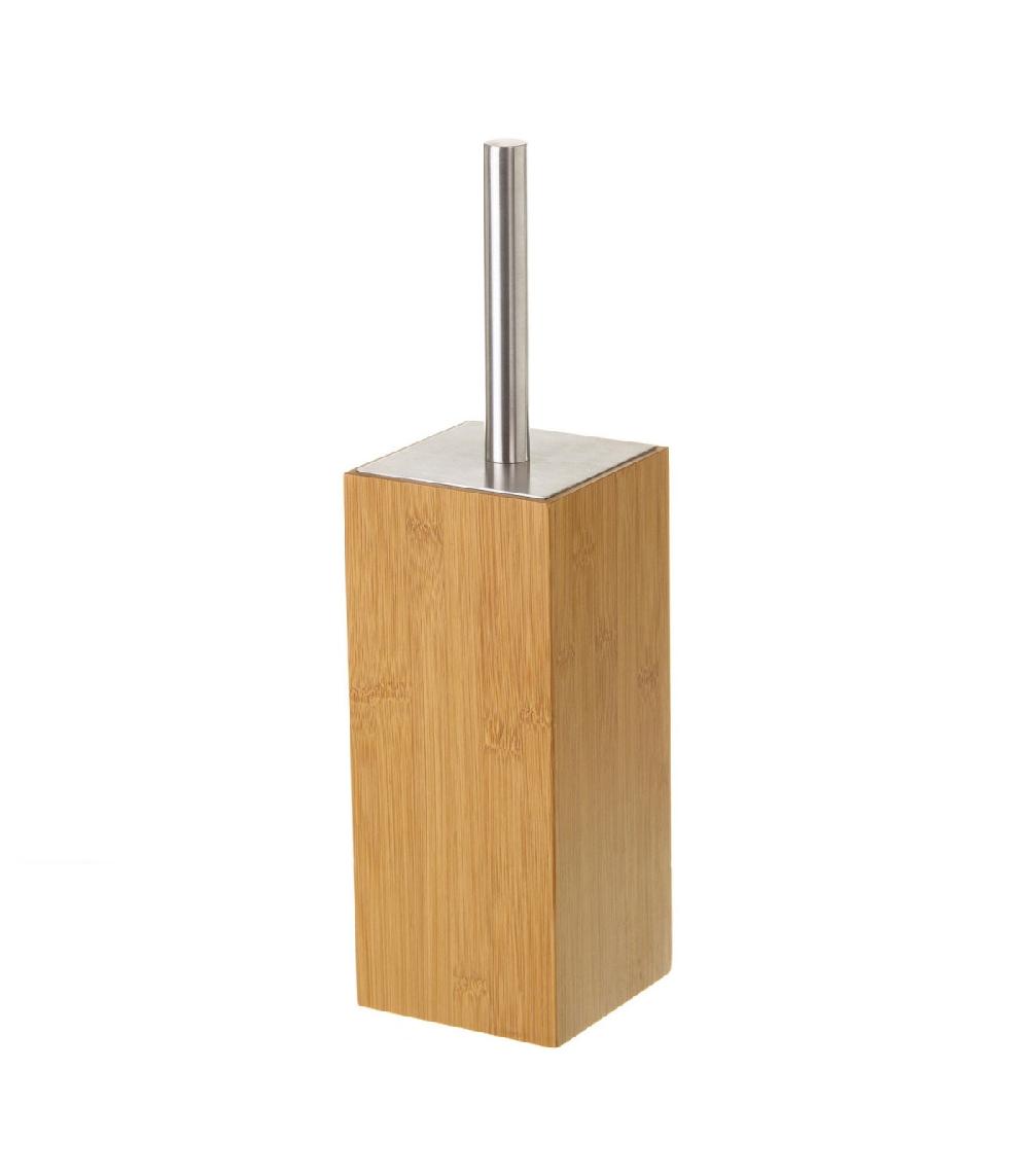 Wadiga Brosse WC En Bambou Inox Et Brosse Noire Carré