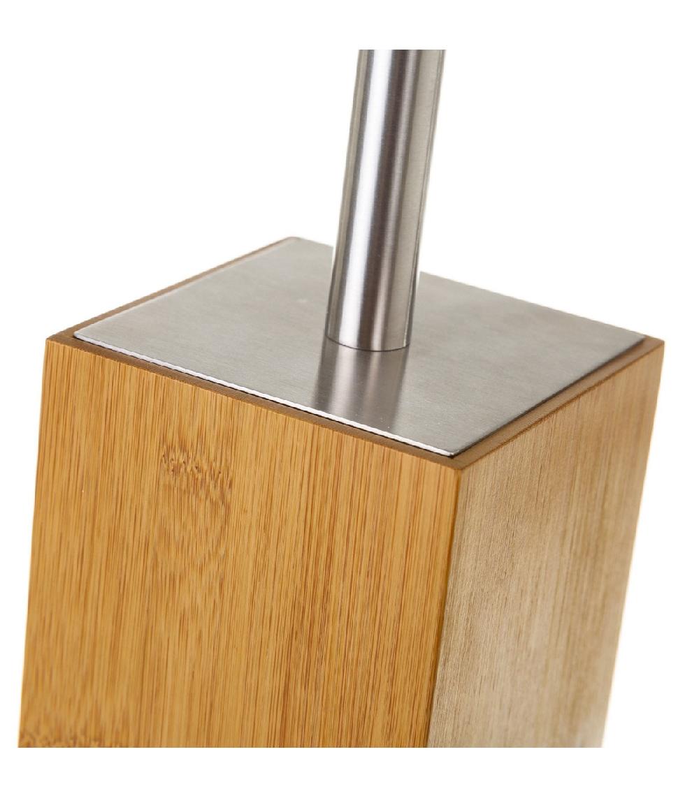 Wadiga Brosse WC En Bambou Inox Et Brosse Noire Carré