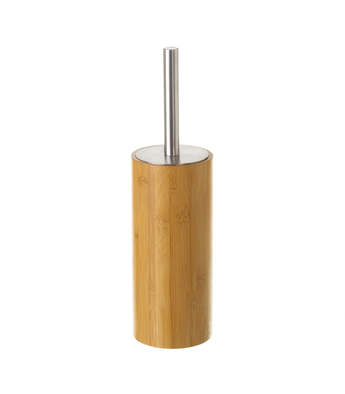 Wadiga Brosse WC En Bambou Inox Et Brosse Noire Rond