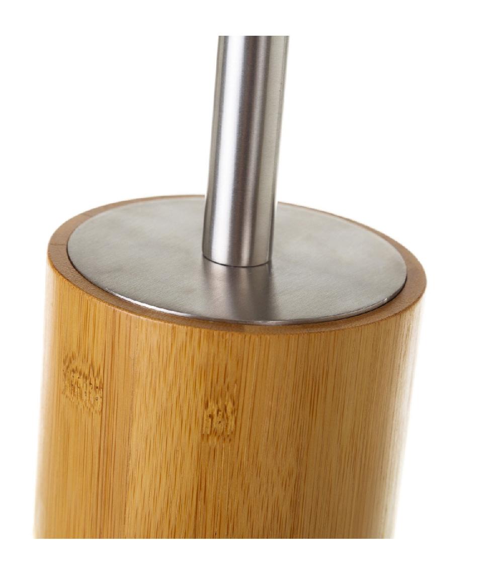 Wadiga Brosse WC En Bambou Inox Et Brosse Noire Rond