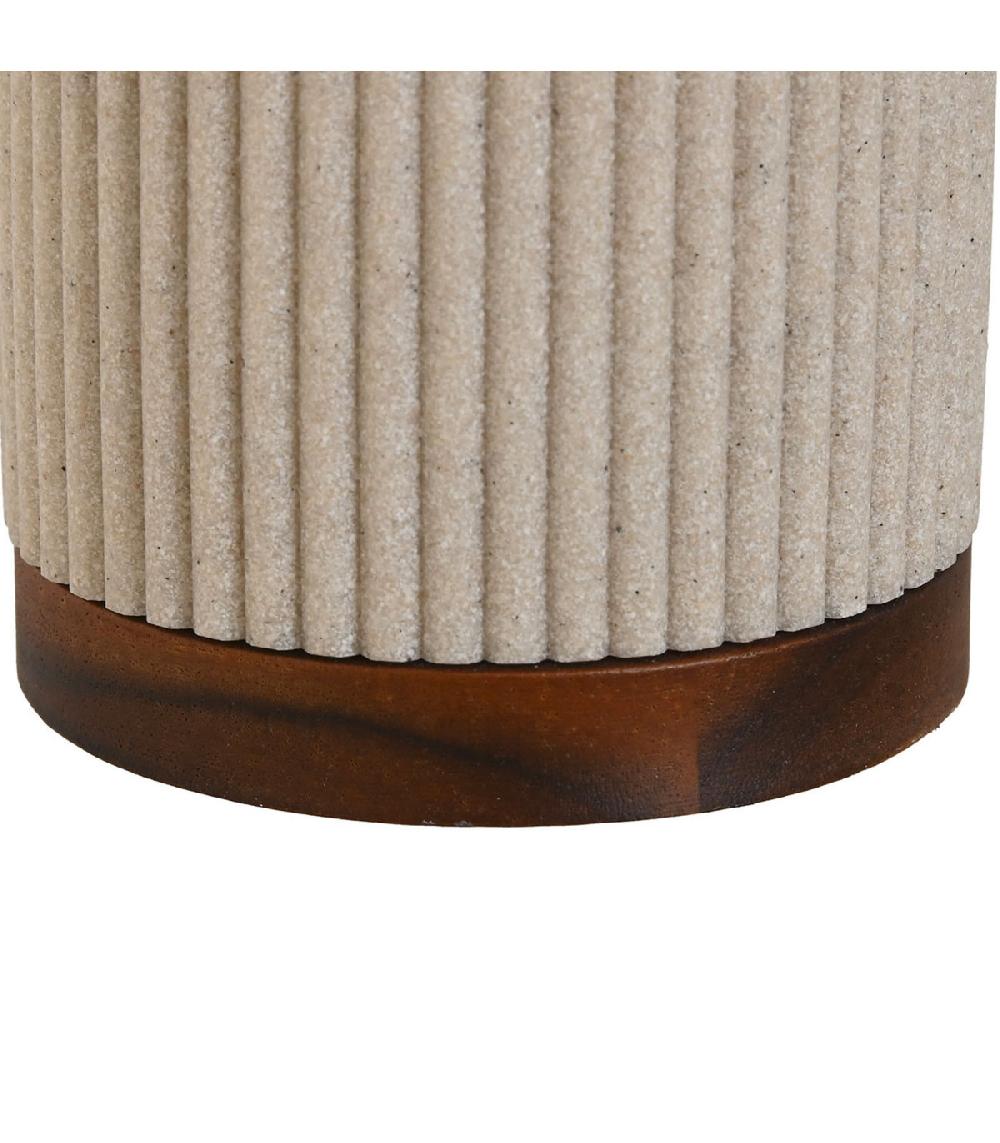 Wadiga Brosse WC En Bois D'acacia Et Résine Beige 9.5x9.5x38cm