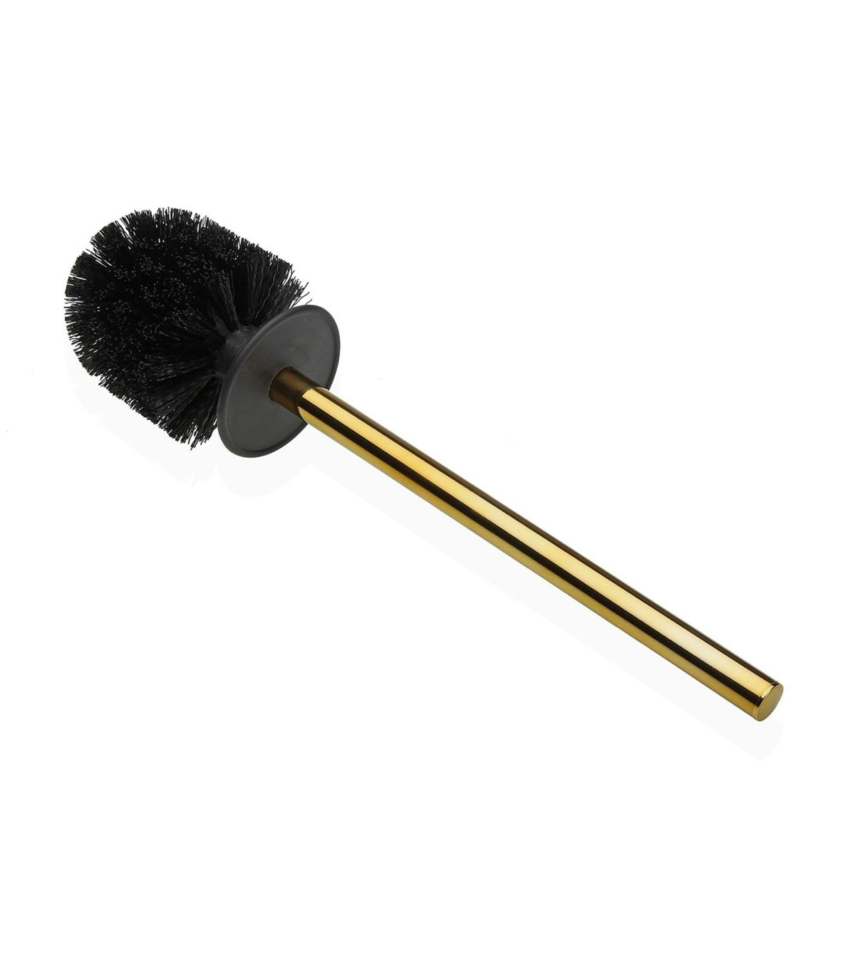 Wadiga Brosse WC En Résine Beige Et Métal Doré 9.5x9.5x37cm
