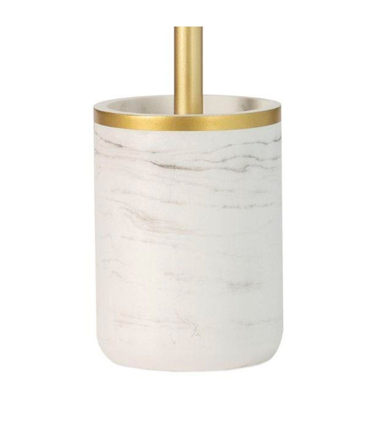 Wadiga Brosse WC En Résine Effet Marbre Blanc Et Doré
