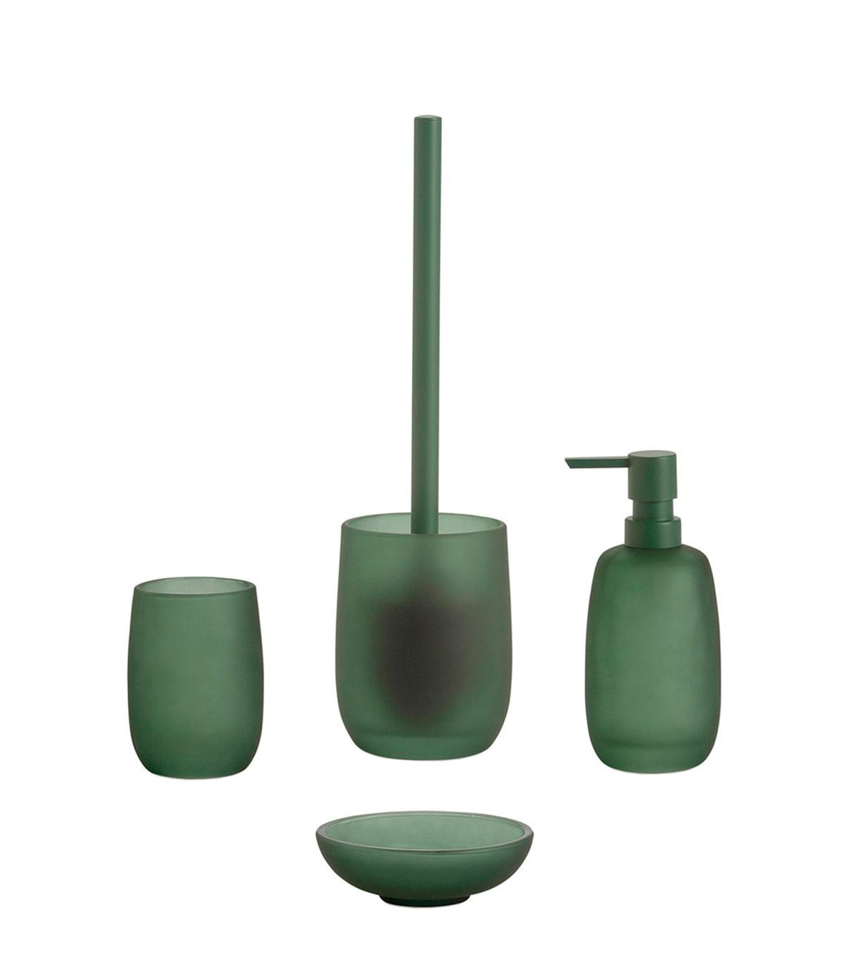 Wadiga Brosse WC En Verre Vert Mat Et Plastique 10x10x36cm