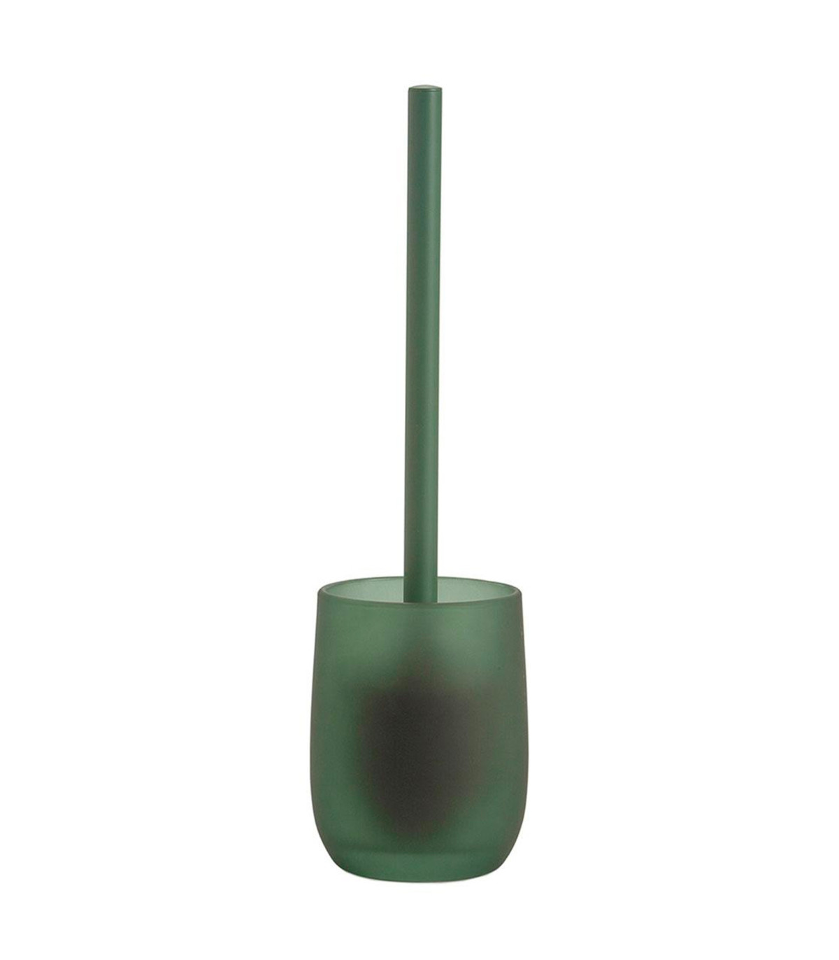 wadiga Brosse WC en verre vert mat et plastique 10x10x36cm