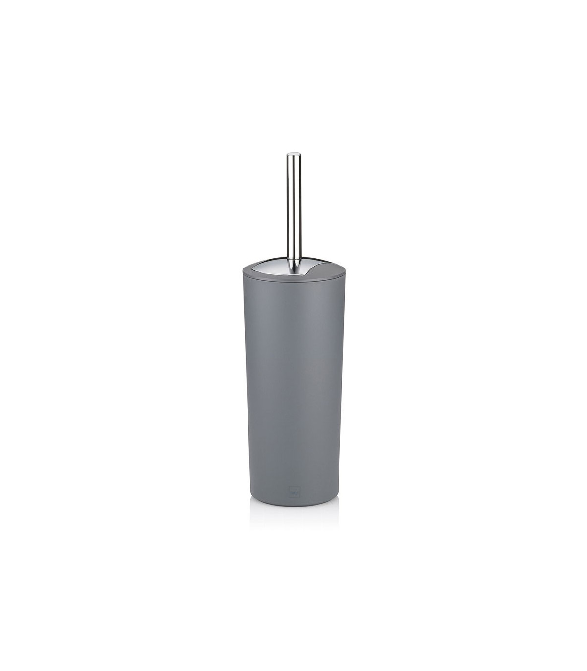 wadiga Brosse WC Polyester Gris Mat et Manche Argenté Marta