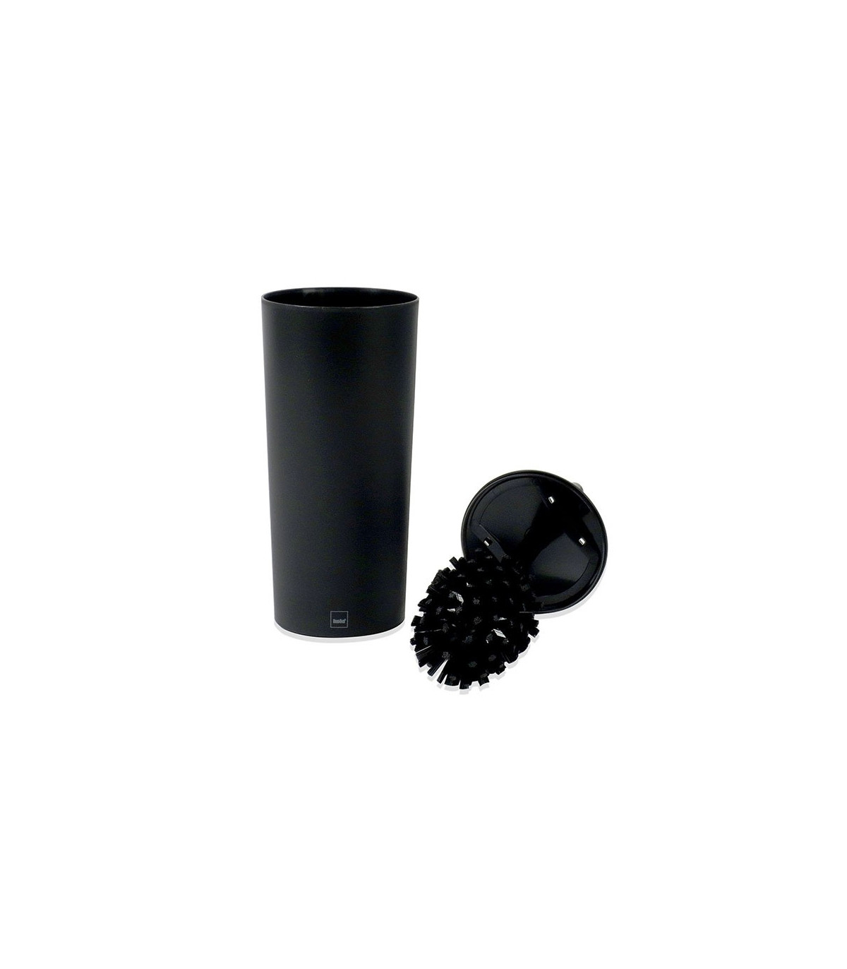 Wadiga Brosse WC Polyester Noir Mat Et Manche Argenté Marta