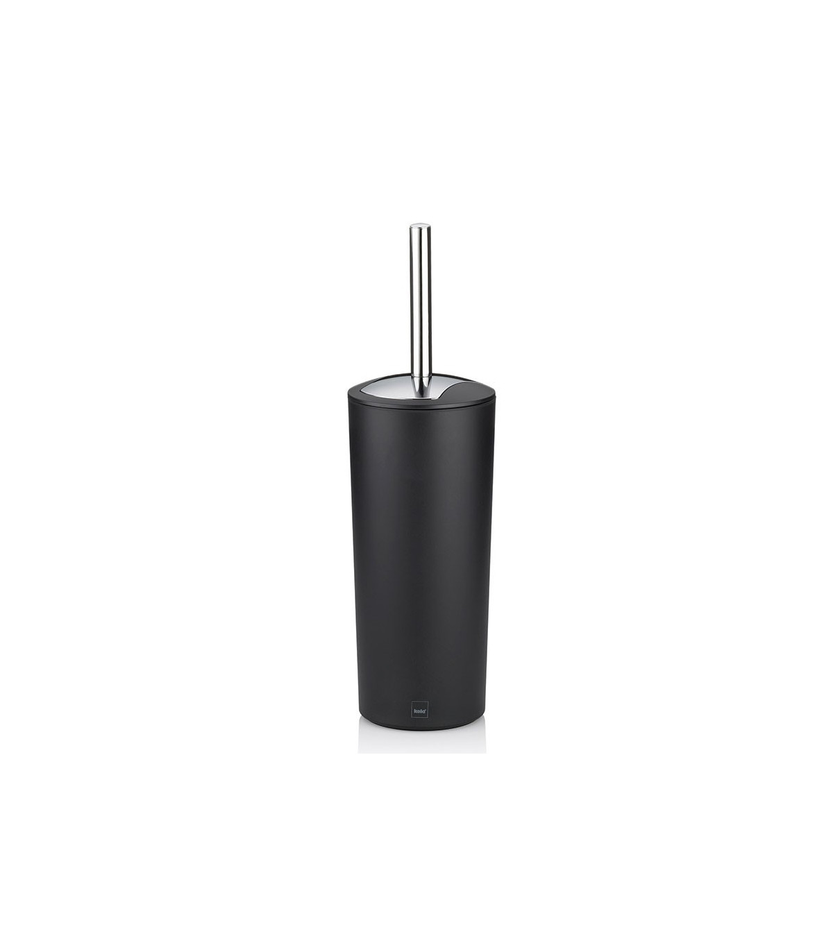 wadiga Brosse WC Polyester Noir Mat et Manche Argenté Marta