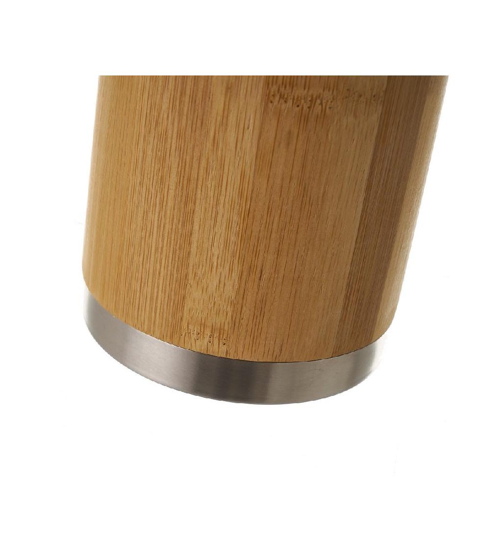 Wadiga Brosse WC Ronde Bambou Et Acier Inoxydable 9.5x9.5x35cm