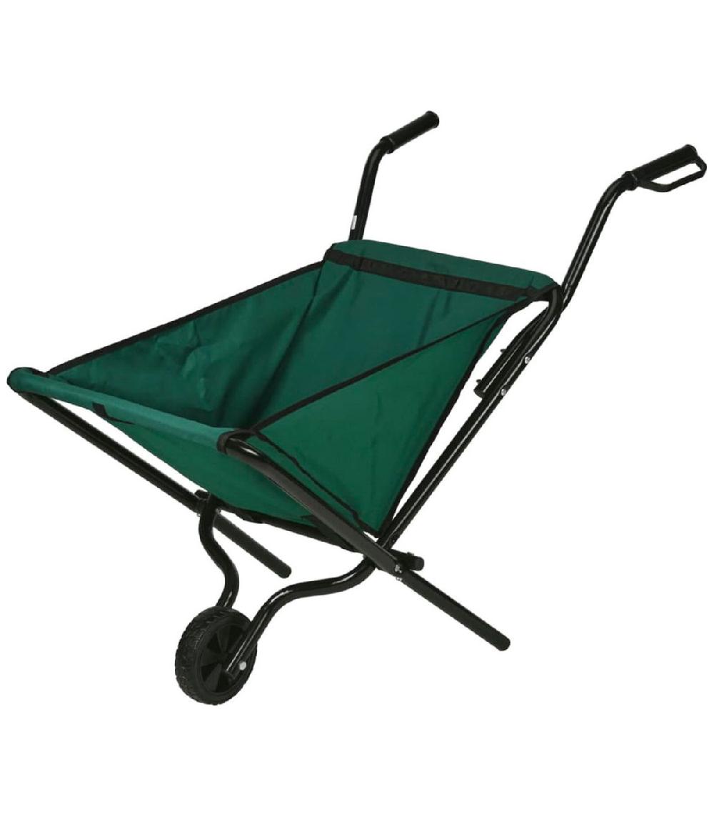 wadiga Brouette de jardin pliable en métal et tissu 110x76x64cm