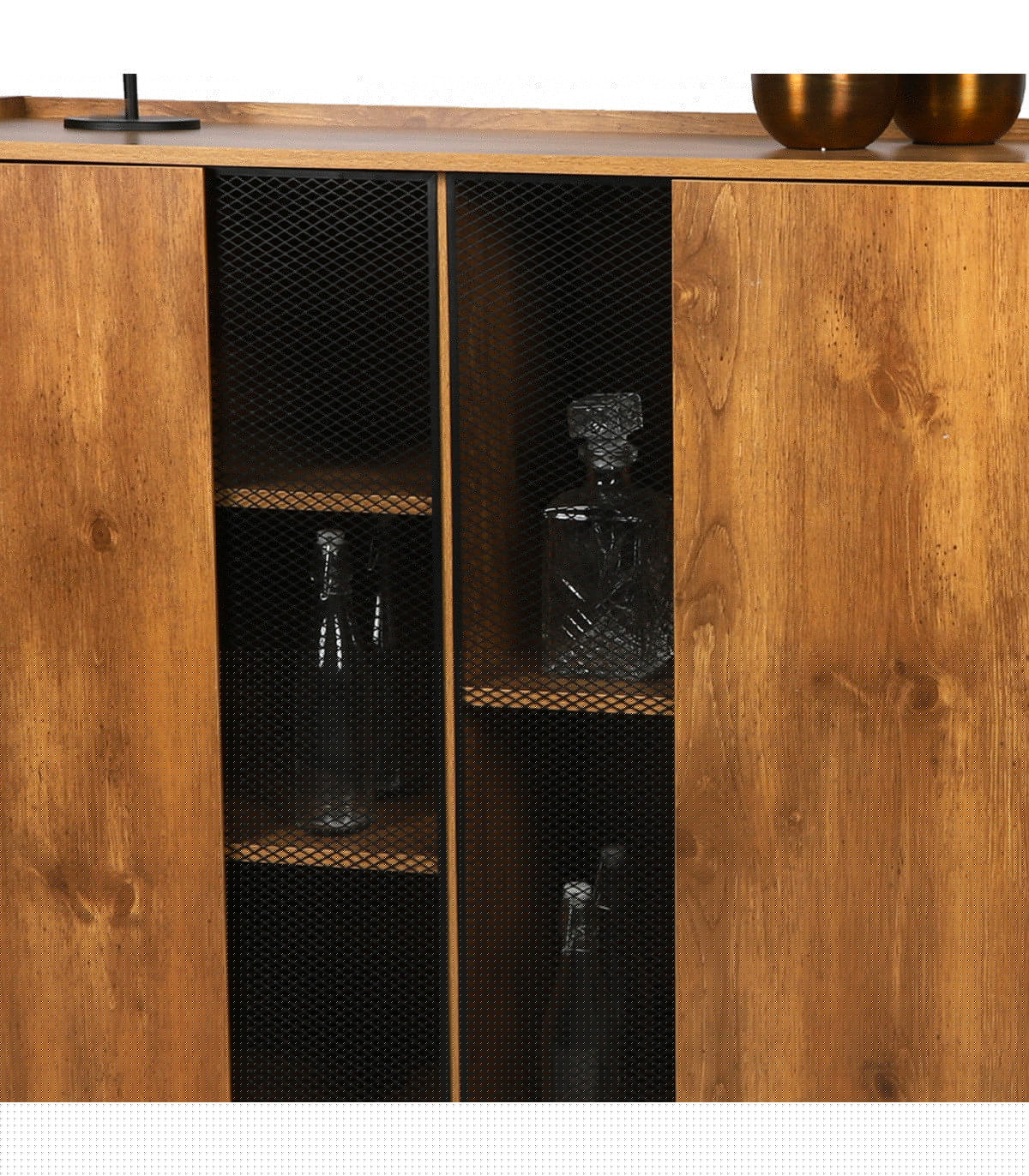 Wadiga Buffet 2 Portes Bois Et Métal Noir 118x40x110cm