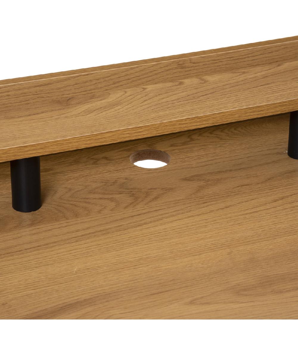 Wadiga Bureau Bois Et Métal Noir 1 Tiroir 110x55x85cm