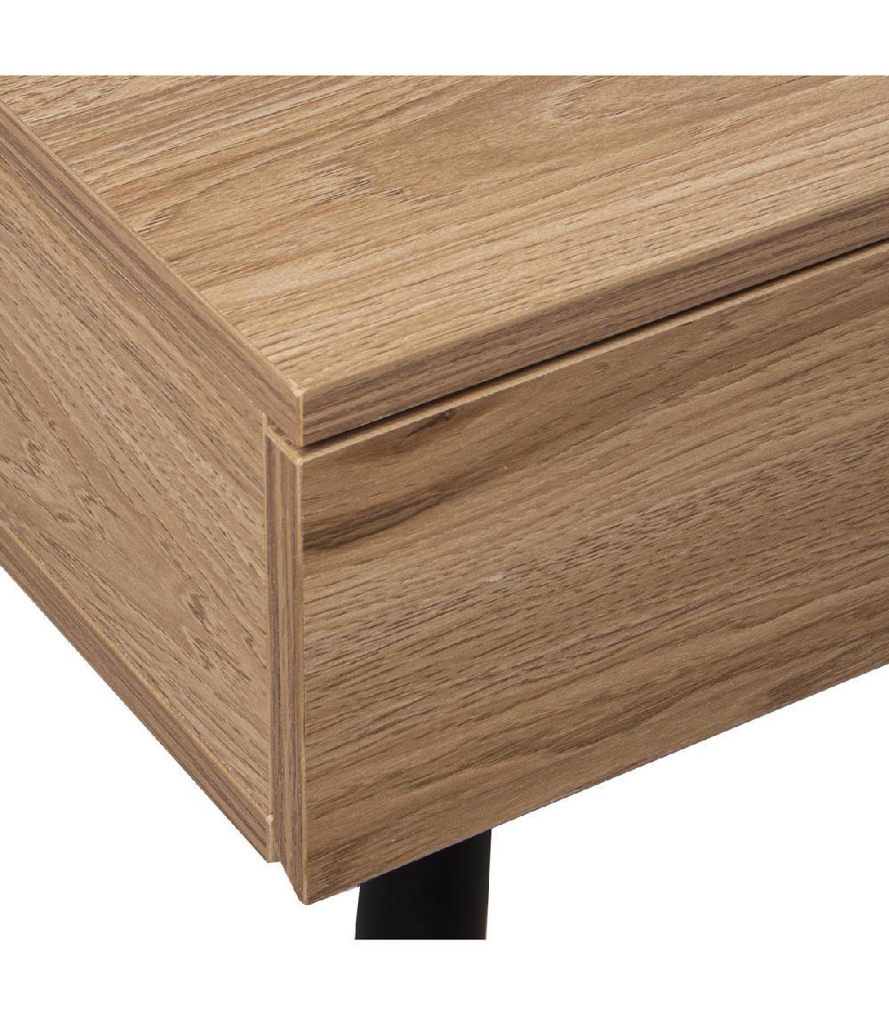 Wadiga Bureau Bois Et Métal Noir 2 Tiroirs - 120x60x76cm