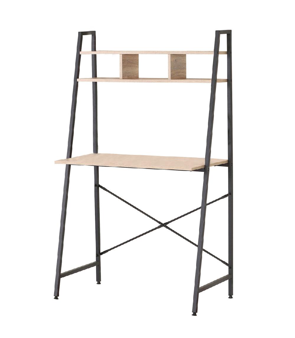 Wadiga Bureau étagère En Bois Et Métal Noir - 84x45.5x142cm