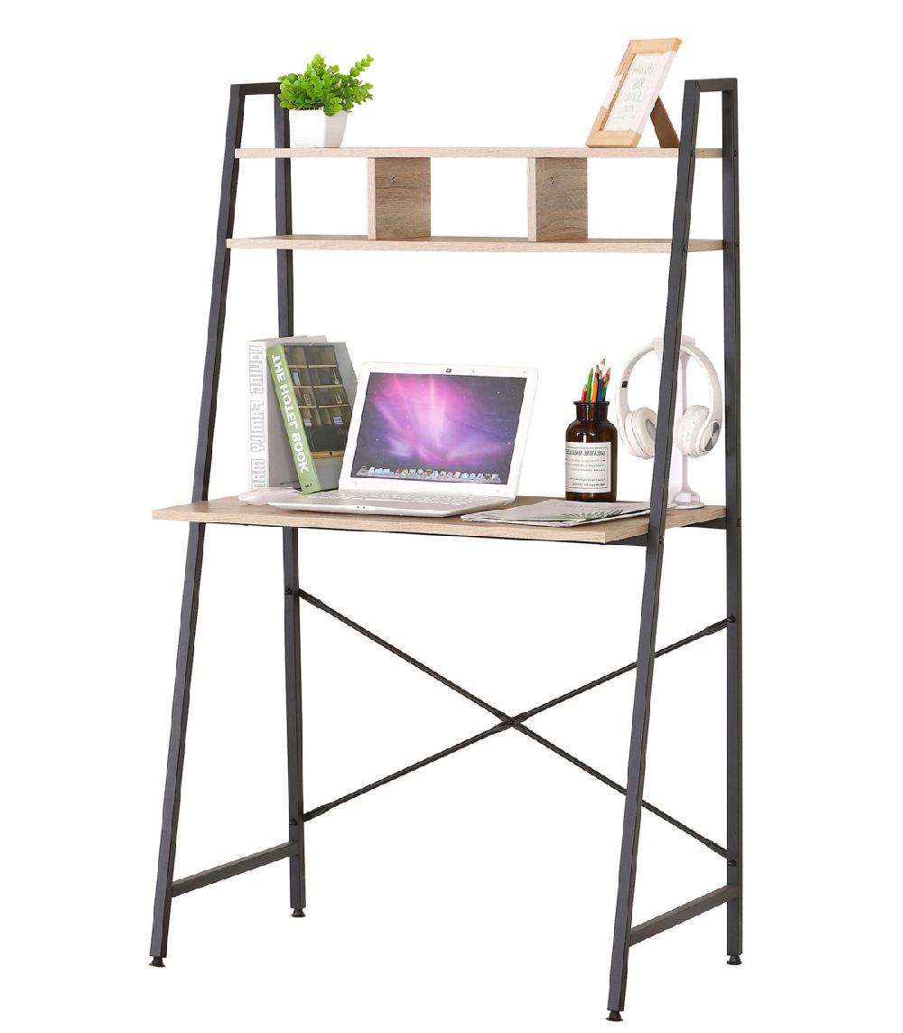 wadiga Bureau étagère en bois et métal noir - 84x45.5x142cm