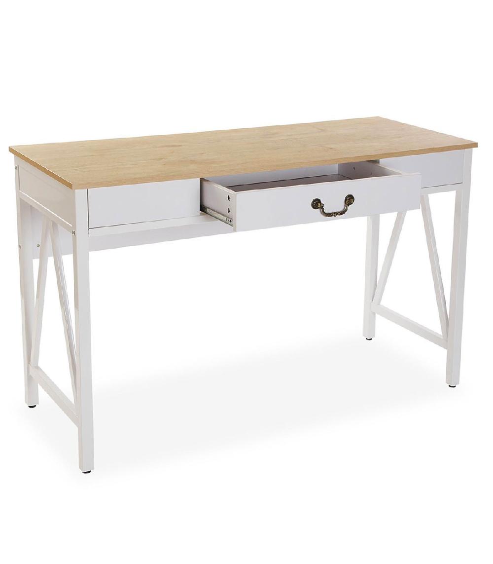 Wadiga Bureau Secrétaire Blanc 1 Tiroir 76x45x120cm