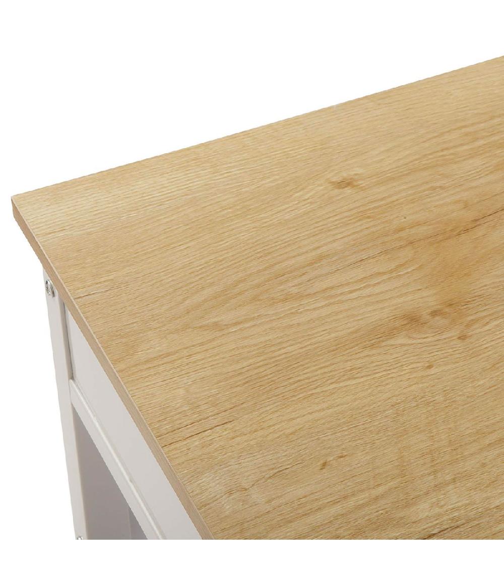 Wadiga Bureau Secrétaire Blanc 1 Tiroir 76x45x120cm