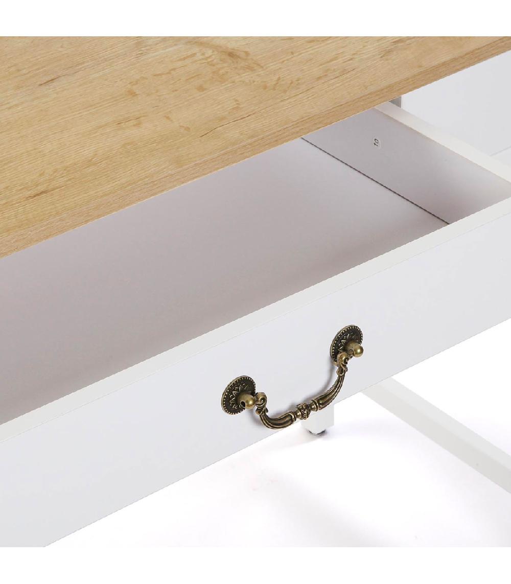 Wadiga Bureau Secrétaire Blanc 1 Tiroir 76x45x120cm