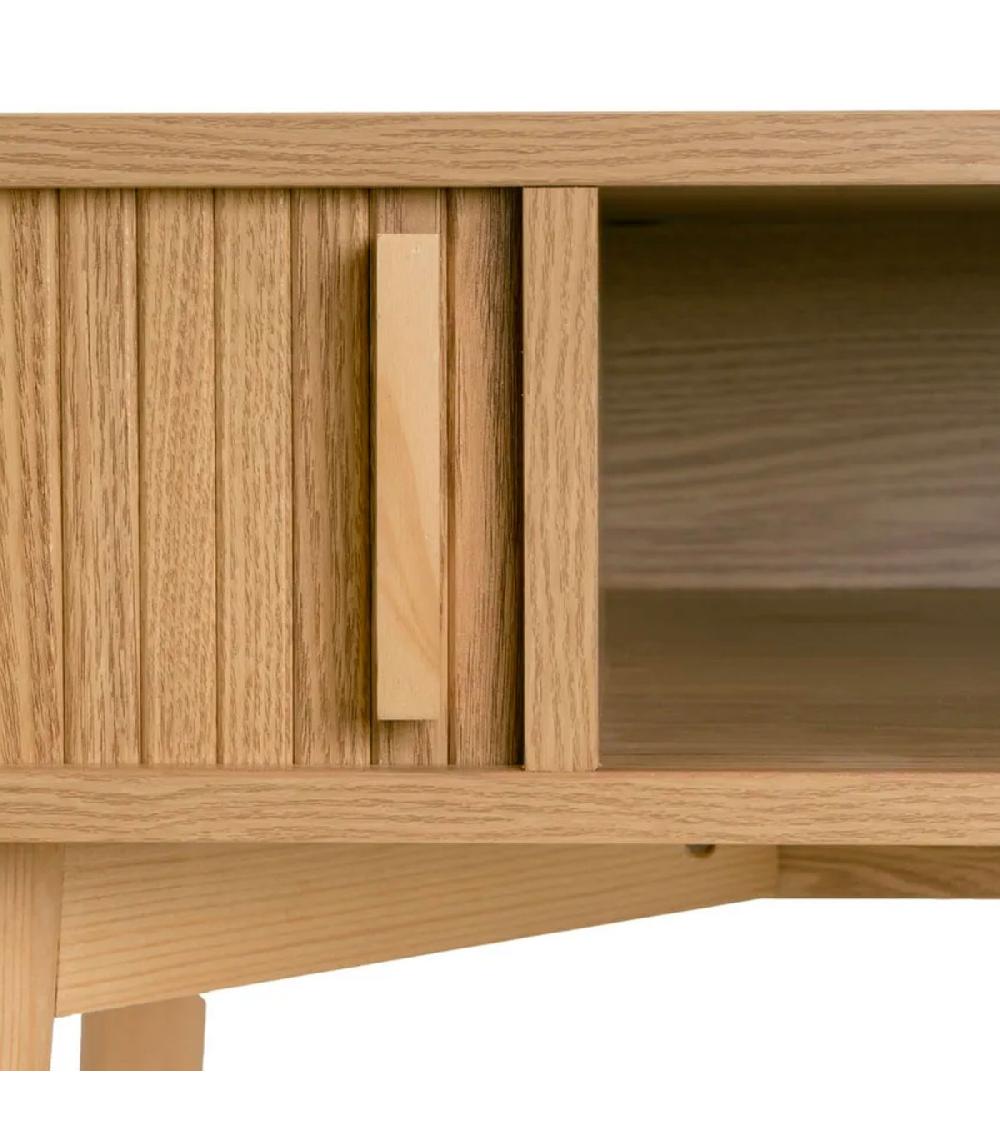 Wadiga Bureau Secrétaire En Bois à Portes Coulissantes 120x50x75cm