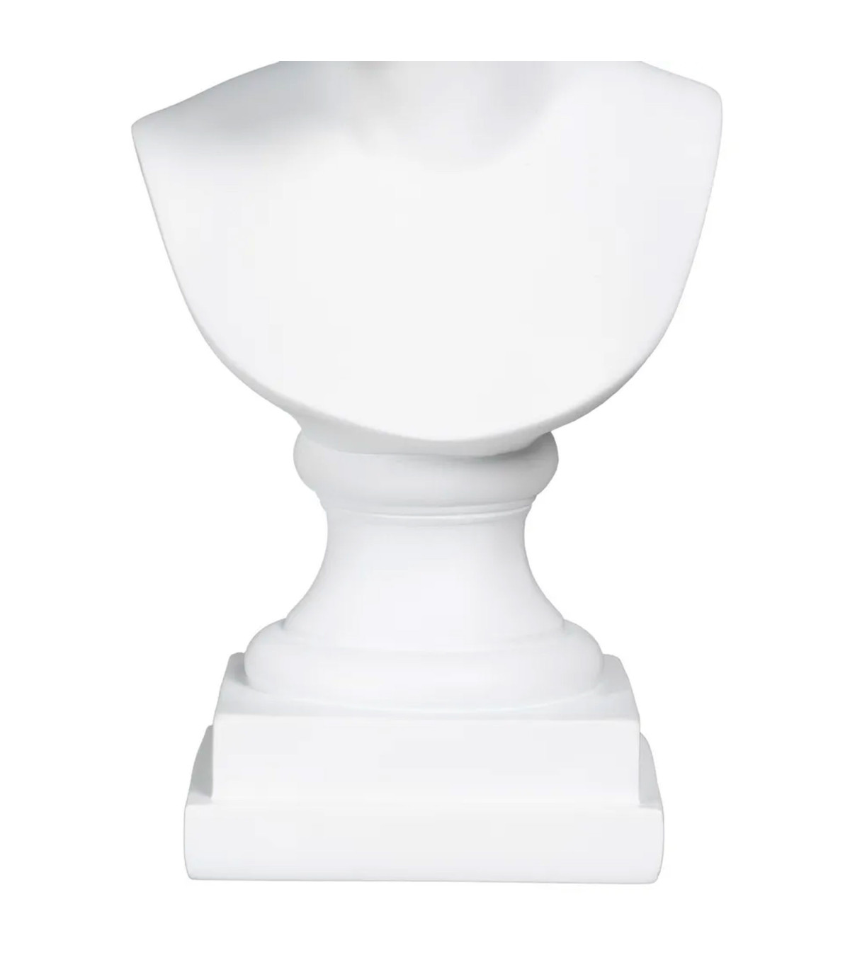 Wadiga Buste Décoratif Femme En Résine Blanche 12.6x10.3x29.5cm