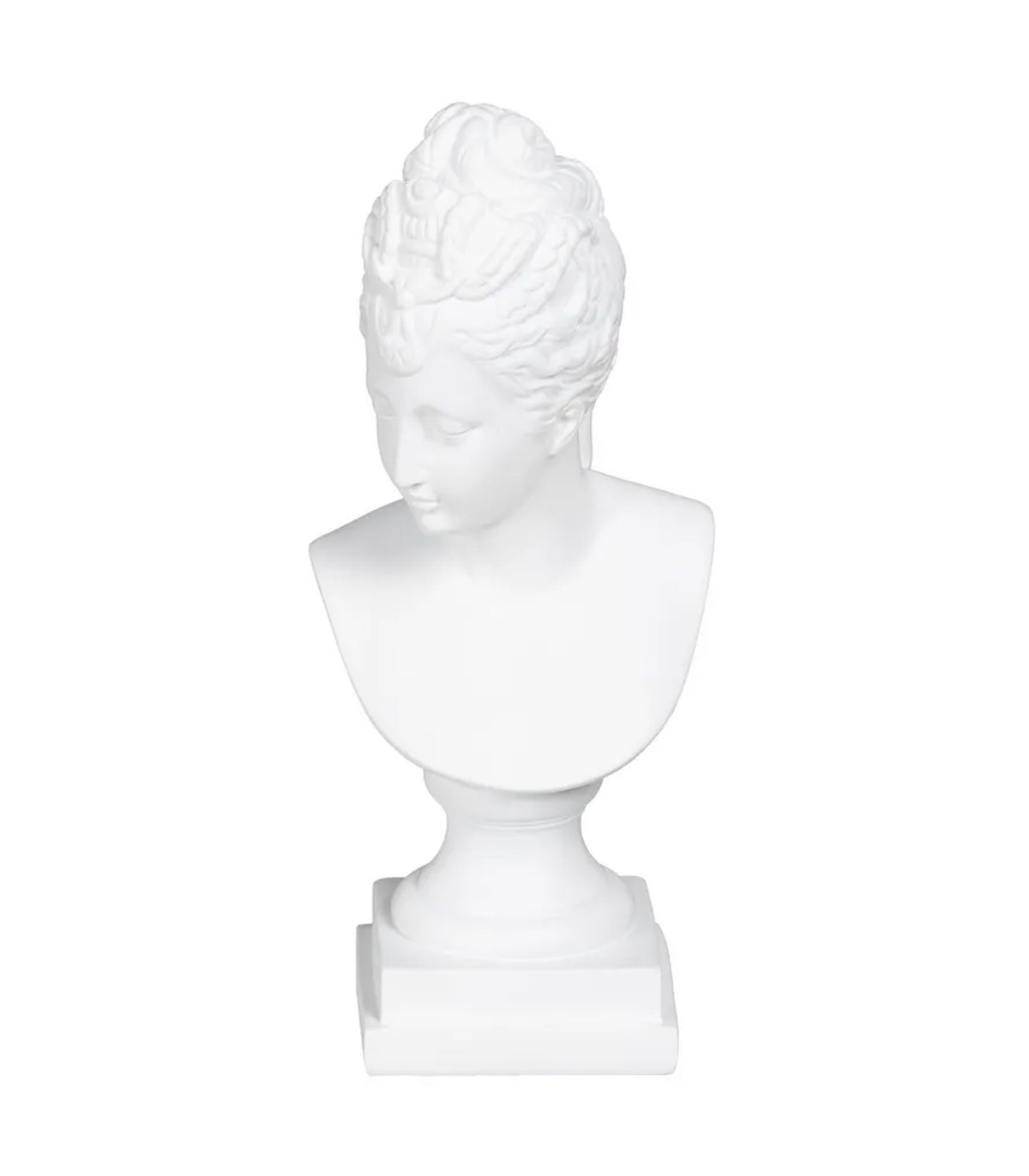 wadiga Buste décoratif femme en résine blanche 12.6x10.3x29.5cm