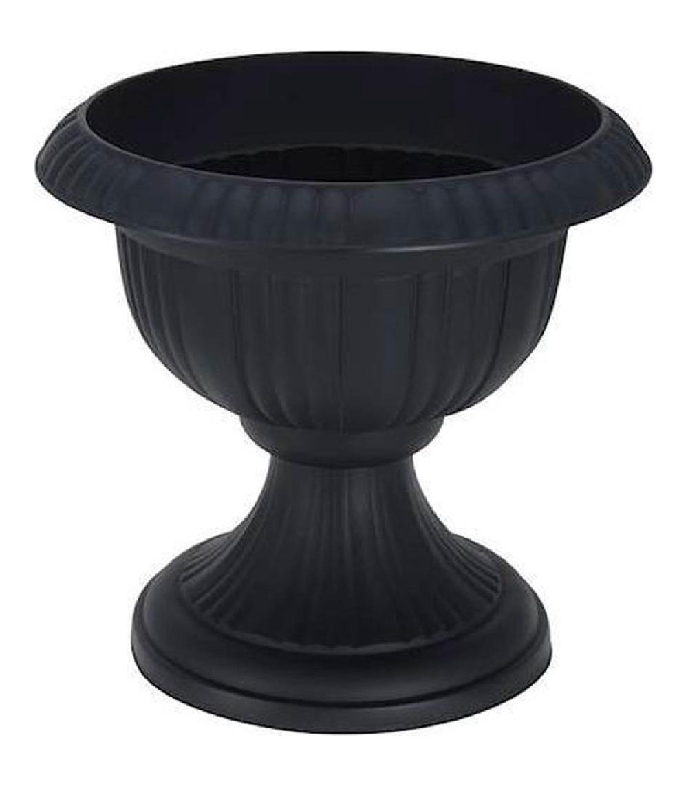 wadiga Cache-pot classique en polyéthylène anthracite 39x39x36cm