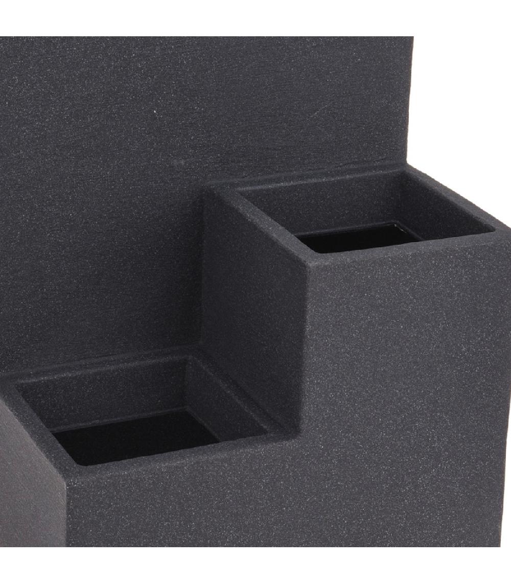 Wadiga Cache-pot Escalier En Polyéthylène Noir 40x40x60cm